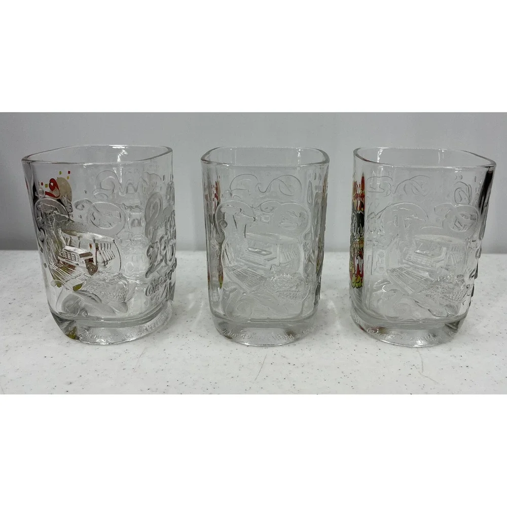 Vintage McDonald's Disney Year 2000 Animal Kingdom Glass Mickey Mouse Set Of 3